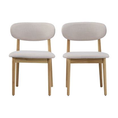 Lumene Contemporary Upholstered Side Chair with Soild Wood Legs and Curved Back (Set of 2)