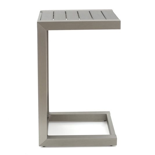 Crested-Bay Modern Aluminum C-Shaped End Table