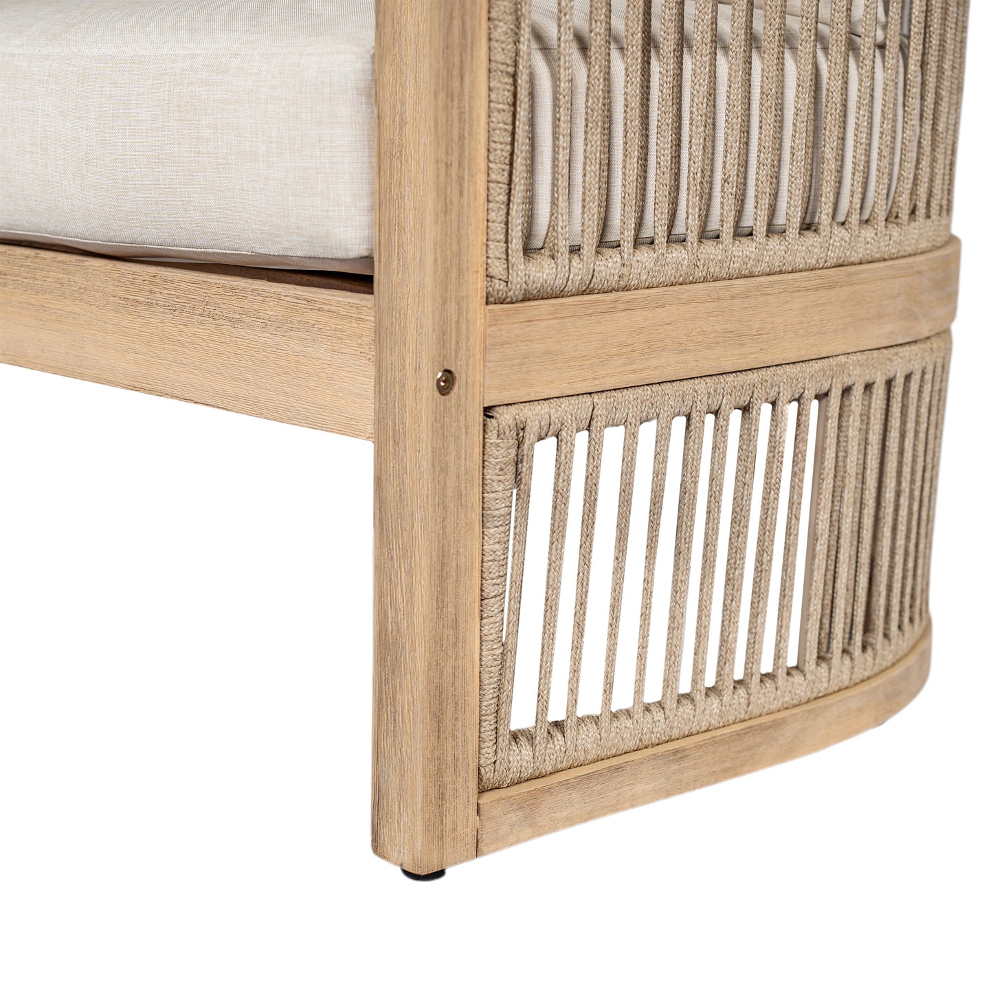 Maelrik Outdoor Acacia Wood Patio Chair with Cushions