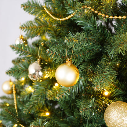 Stellan 7.5FT Christmas Tree with 550 Warm White LED Lights – 1350 PVC & Hard Needle Tips, Hinged Branch Design, Sturdy Metal Stand – Full Realistic Holiday Tree