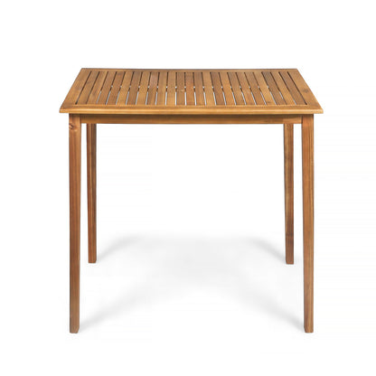 Teresa Outdoor Minimalist Acacia Wood Rectangle Bar Table