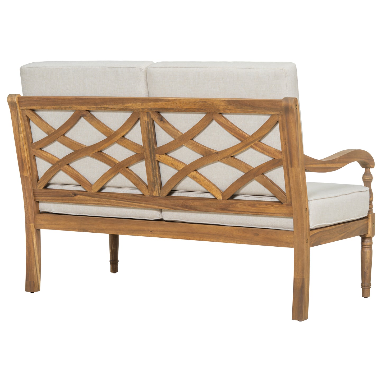 Selyric 2-Piece Outdoor Acacia Chat Set Contains 1 Loveseat and 1 Coffee Table
