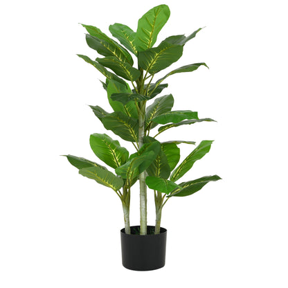 Dastan 42" Artificial Dieffenbachia Plant with Black Plastic Pot