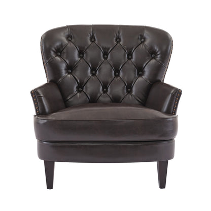 Mirod Vintage-Inspired Upholstered Lounge Chair with Nailhead Trim