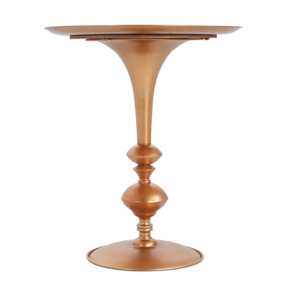 Altocanos Vintage Small Round Gold End Table,29.3" Height