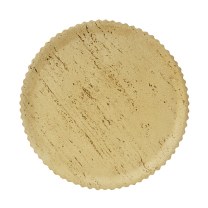 Orson MGO Cylindrical Side Table, Wood-like texture, Antique brown Color