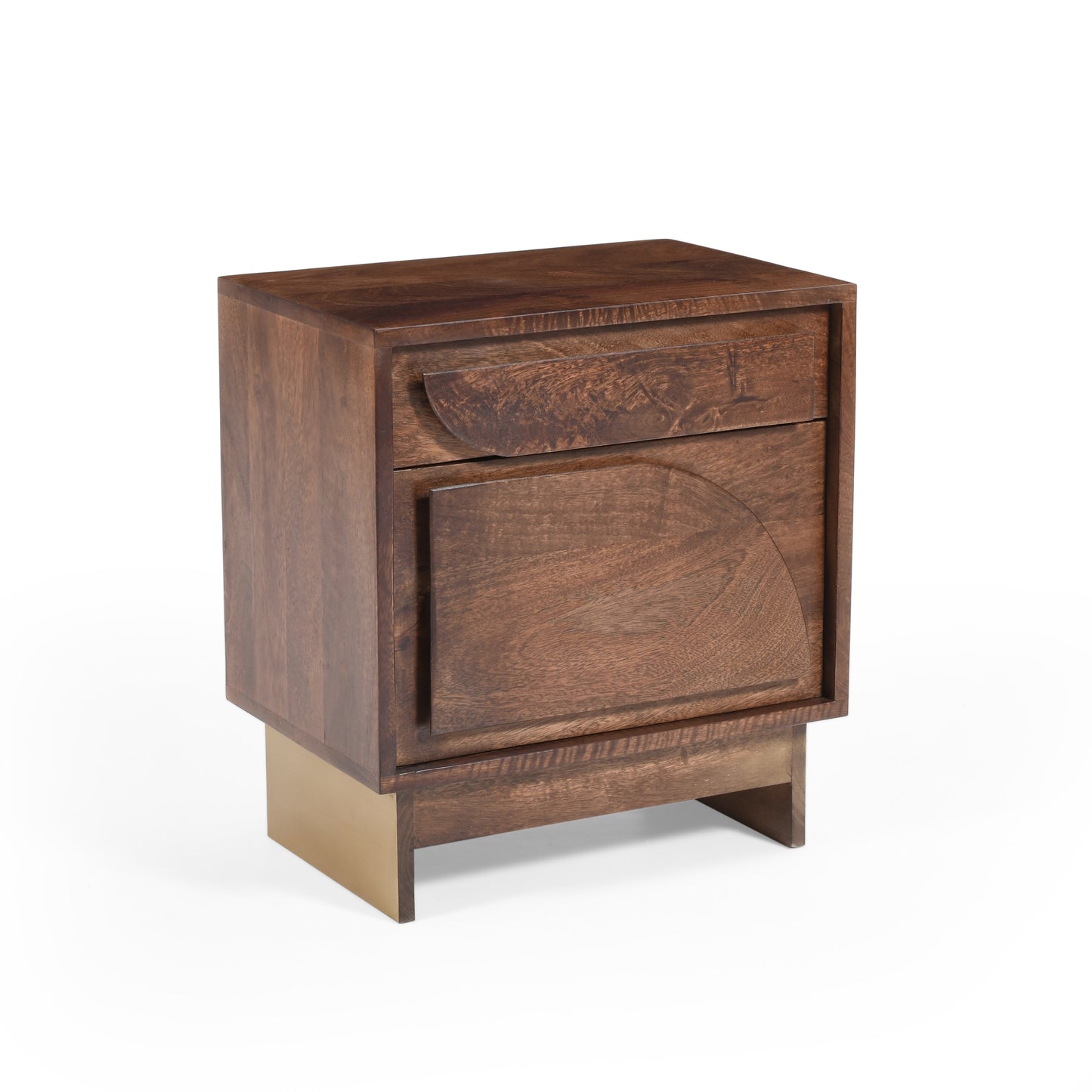 Pergolae Walnut Finish Nightstand with 1 drawer