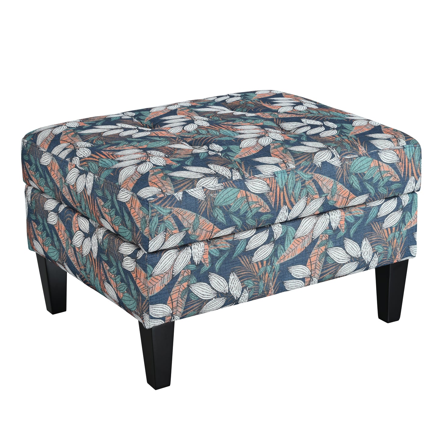 Zahra Contemporary Tufted Fabric Storage Ottoman