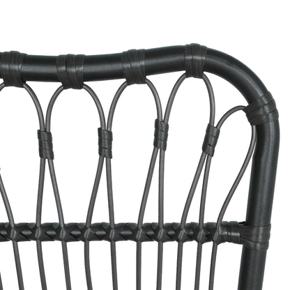 Grozer Outdoor PE Wicker Patio Dining Chairs,Set of 2