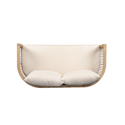 Maelrik 54.4'' Outdoor Acacia Wood Loveseat with Cushions