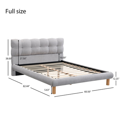 Caldwin Modern Upholstered Chenille Platform Bed with Headboard