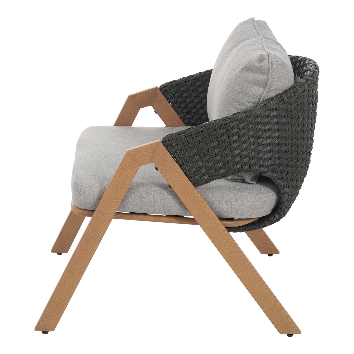 Reafter Outdoor Patio Elegant rattan Chair with Cushions (Set of 2)
