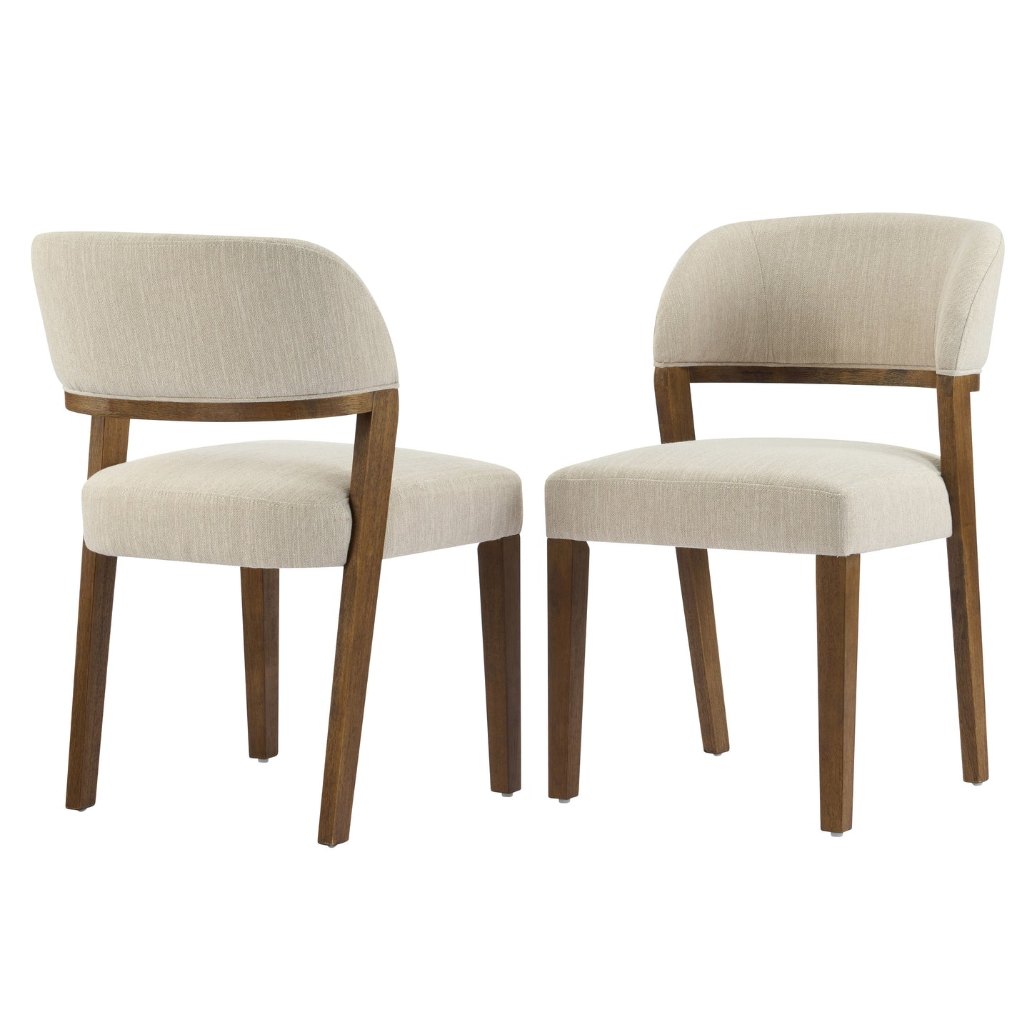 Veyotilous Upholstered Back Side Dining Chair with Rubber Wood Frame (Set of 2)