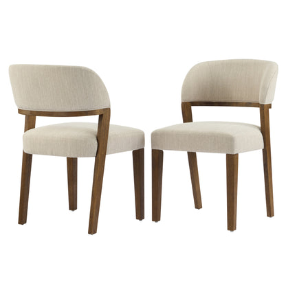 Veyotilous Upholstered Back Side Dining Chair with Rubber Wood Frame (Set of 2)