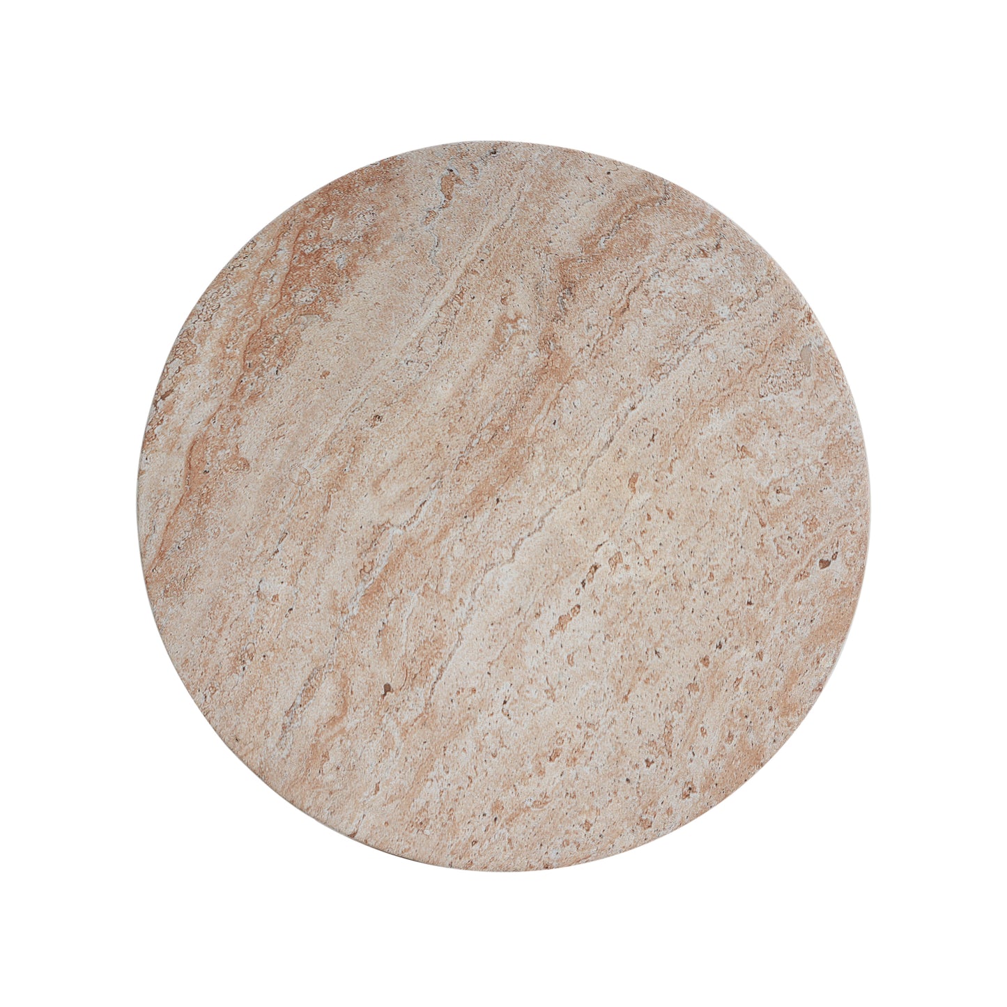 Lunaris Outdoor Lightweight Concrete Side Table,Travertine Finish