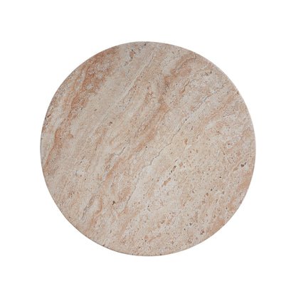 Lunaris Outdoor Lightweight Concrete Side Table,Travertine Finish