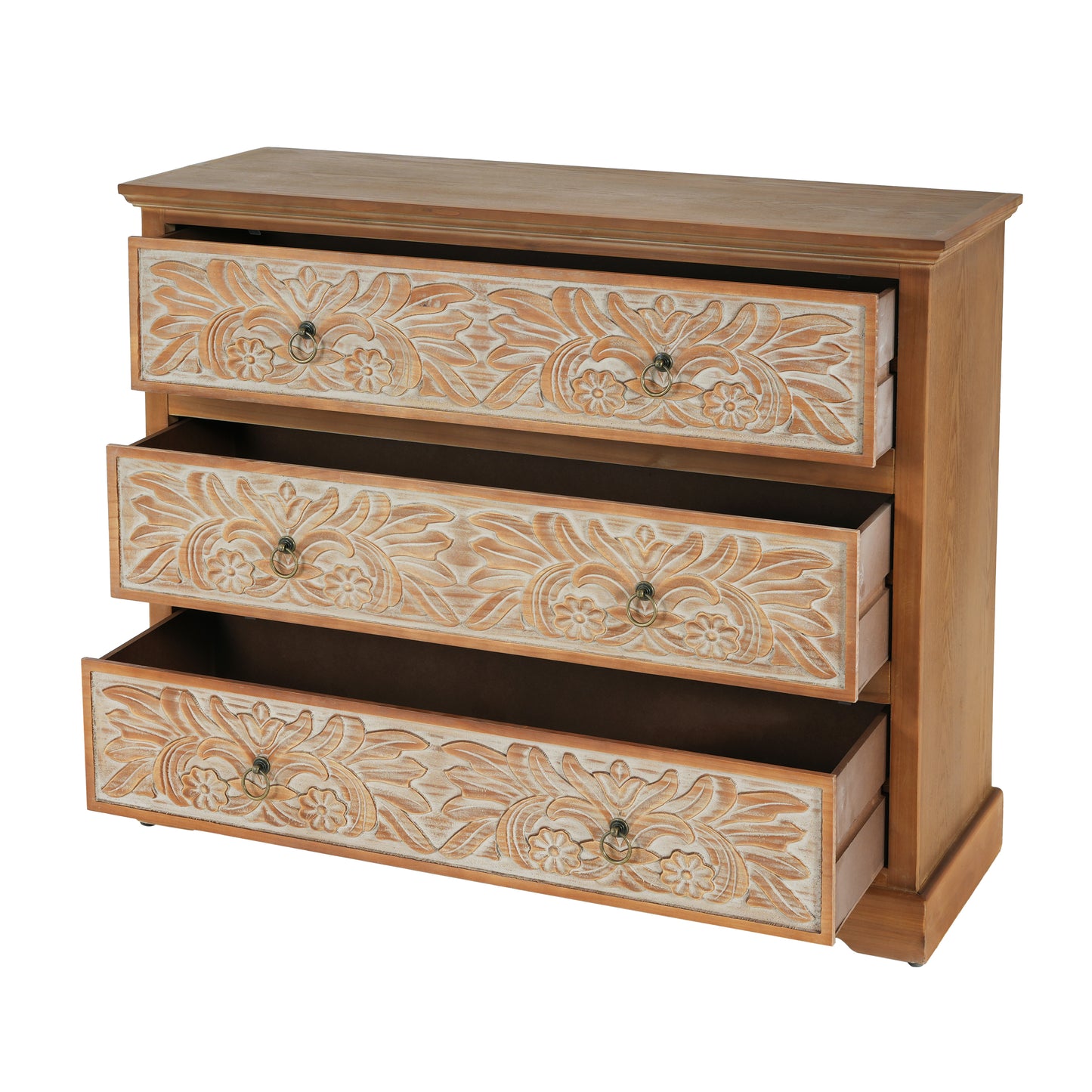 Caradoc Bohemian Style Accent Dresser With Three Drawer