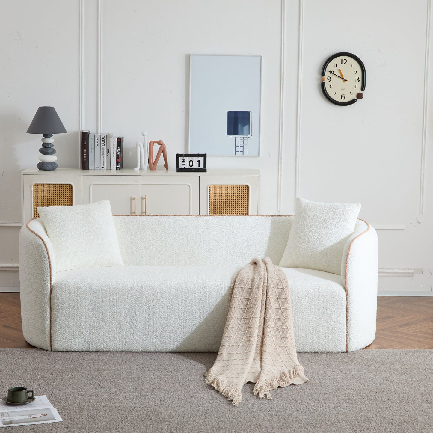 Coralna 82" Curved Sofa,3-Seater,Living Rooms,Bedrooms,Apartment Office