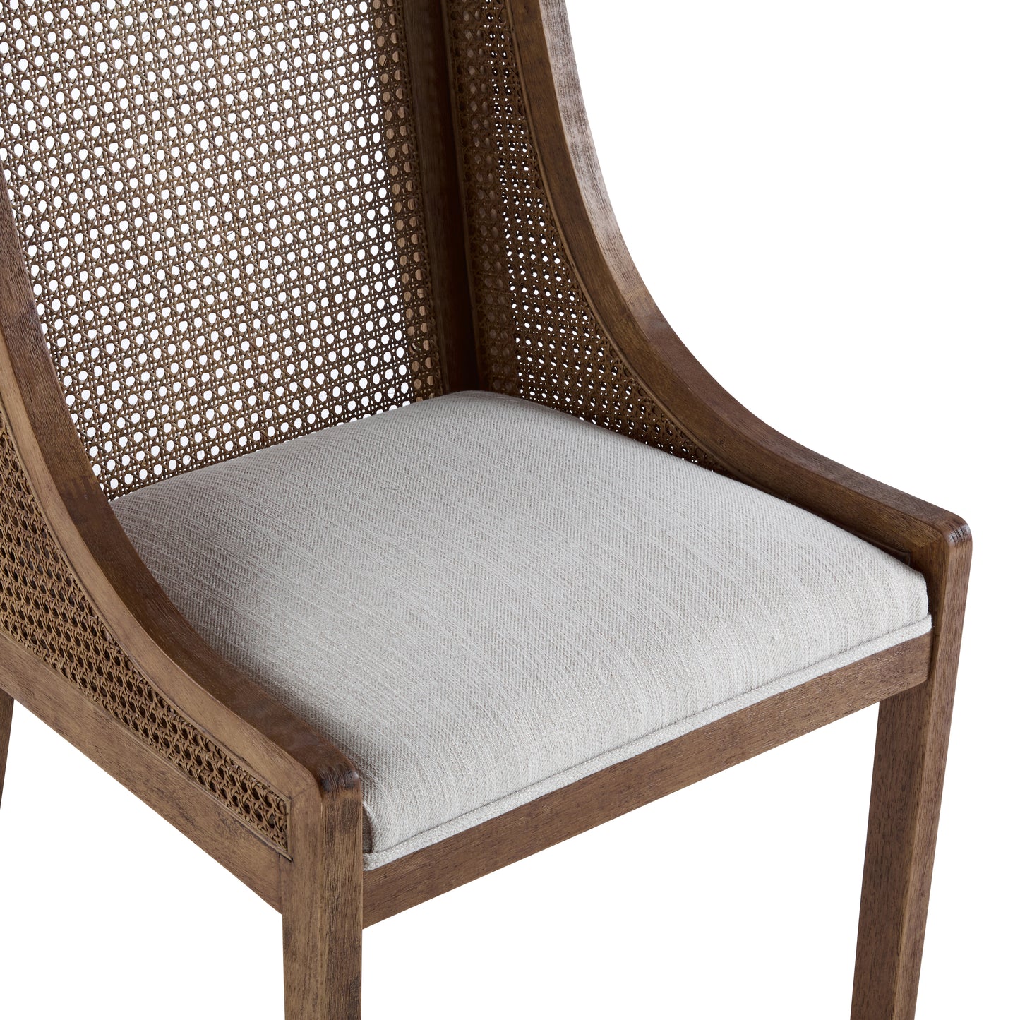 Noxeo Indoor Rattan Wodd Frame Dining Chair,Set of 2