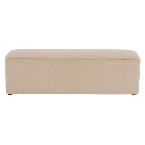 Daigojo Simple White Long Ottoman, Practical Furniture for Living Room and Bedroom