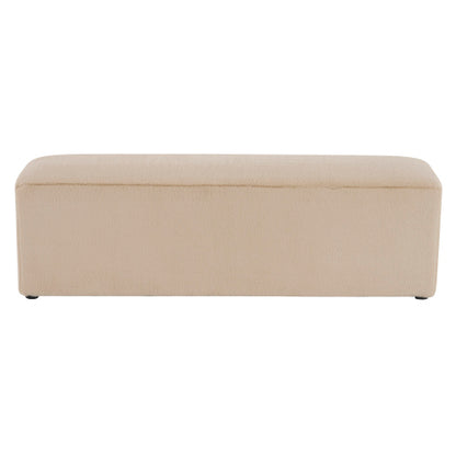 Daigojo Simple White Long Ottoman, Practical Furniture for Living Room and Bedroom
