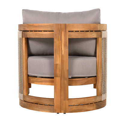 Zumawanel Premium Acacia Wood Outdoor Club Chair with  Water-Resistant Cushions