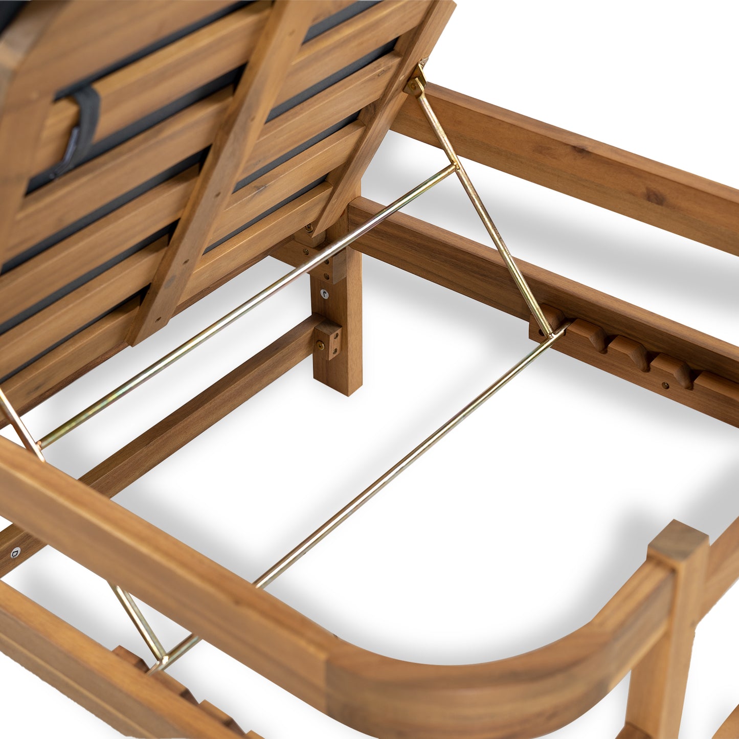 Calora Acacia Outdoor Modern Wood Chaise Lounge Chairs for Patio or Poolside