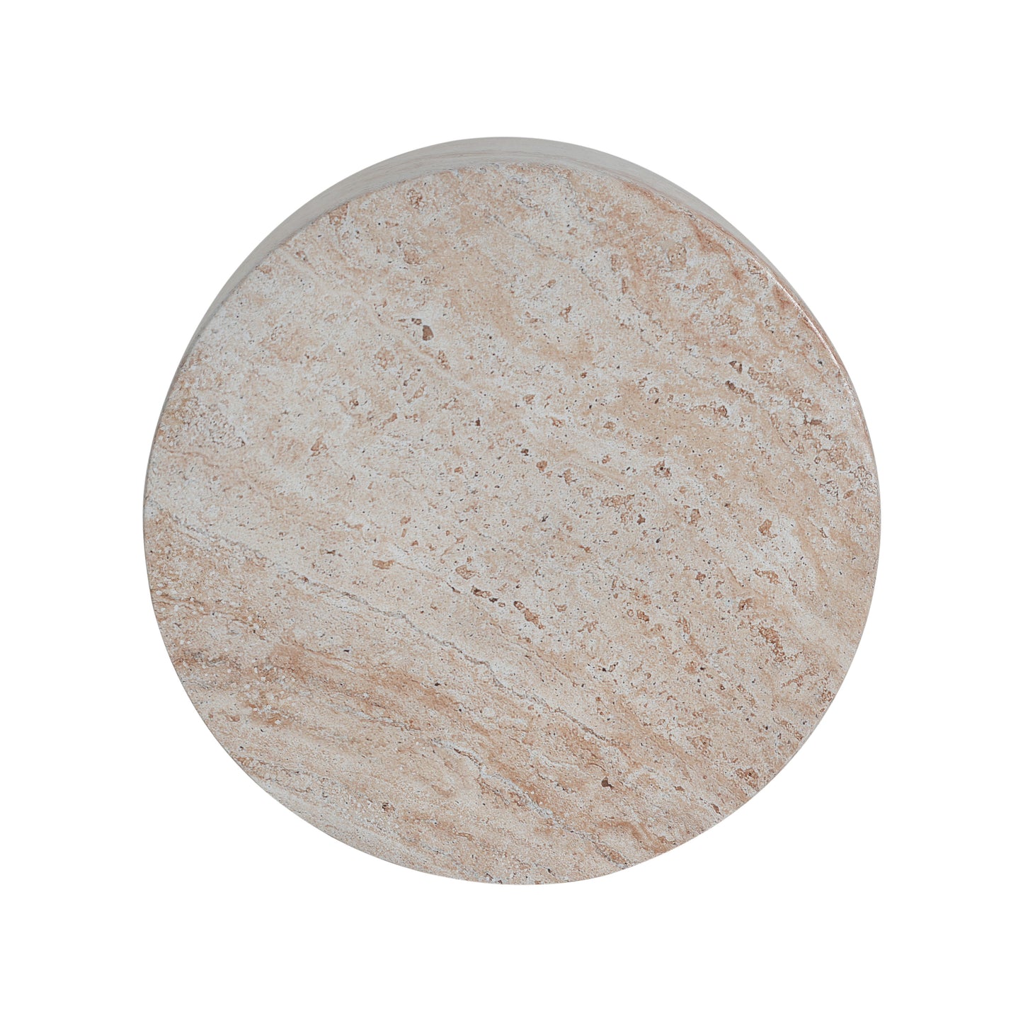 Glenhurst Outdoor Lightweight Concrete Side Table,Travertine Finish