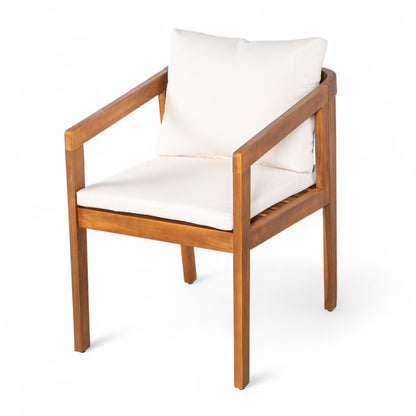 Dorianis Acacia Wood Outdoor Dining Chair with Cushion (Set of 2)