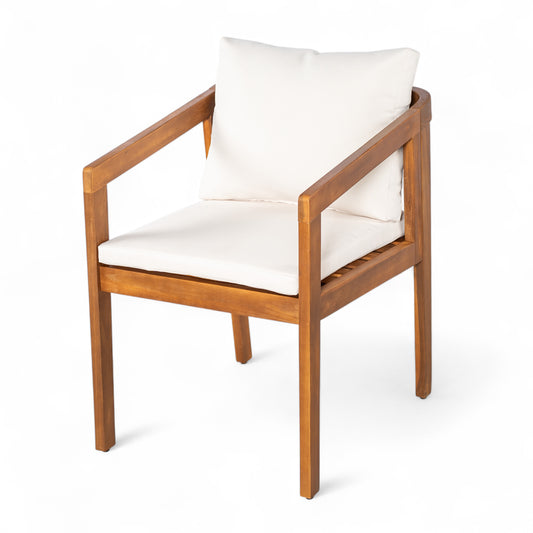 Dorianis Acacia Wood Outdoor Dining Chair with Cushion (Set of 2)