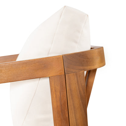 Dorianis Acacia Wood Outdoor Dining Chair with Cushion (Set of 2)