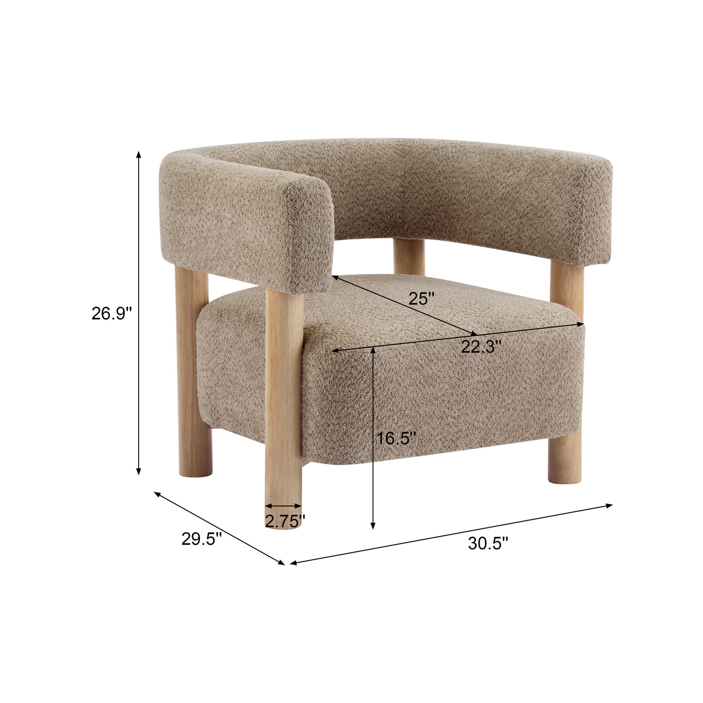 Trailthorn Boucle Upholstered Accent Arm Chair