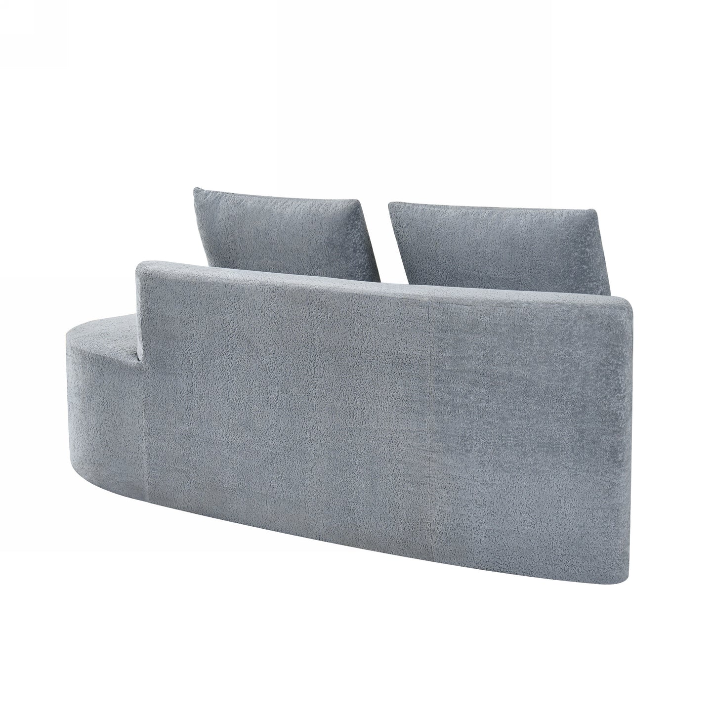 Orellar 116" Modern Curved Sectional Sofa with High-Density Fully Compressed Sponge and Chaise Lounge, Pearl Upholstery