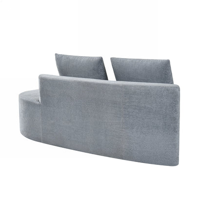 Orellar 116" Modern Curved Sectional Sofa with High-Density Fully Compressed Sponge and Chaise Lounge, Pearl Upholstery