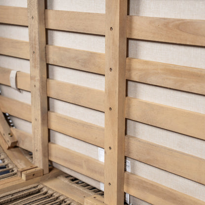 Maelrik 54.4'' Outdoor Acacia Wood Loveseat with Cushions