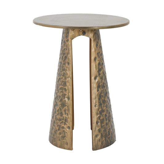 Meedom Indoor Accent Side Table Retro Metal Table with Hand-hammered Texture