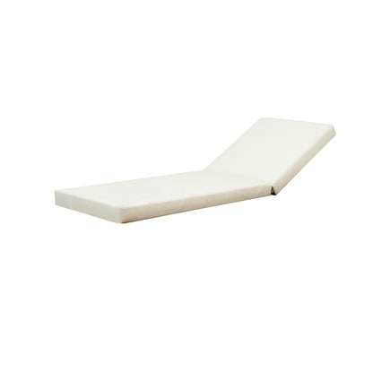 Ethereal Kayes Acacia Wood Chaise Lounge with 4'' Cushion, Outdoor 79'' Patio Recliner Chair with 4-Position Adjustable Backrest, Sun Lounger for Poolside Backyard, Teak+Cream