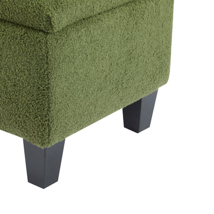 HaChe Ottoman Bench with Storage,Boucle Surface, Rubber Wood Legs, 300 lbs Capacity