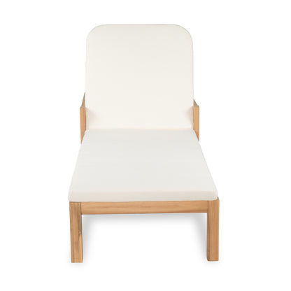 Calora Acacia Outdoor Modern Wood Chaise Lounge Chairs for Patio or Poolside