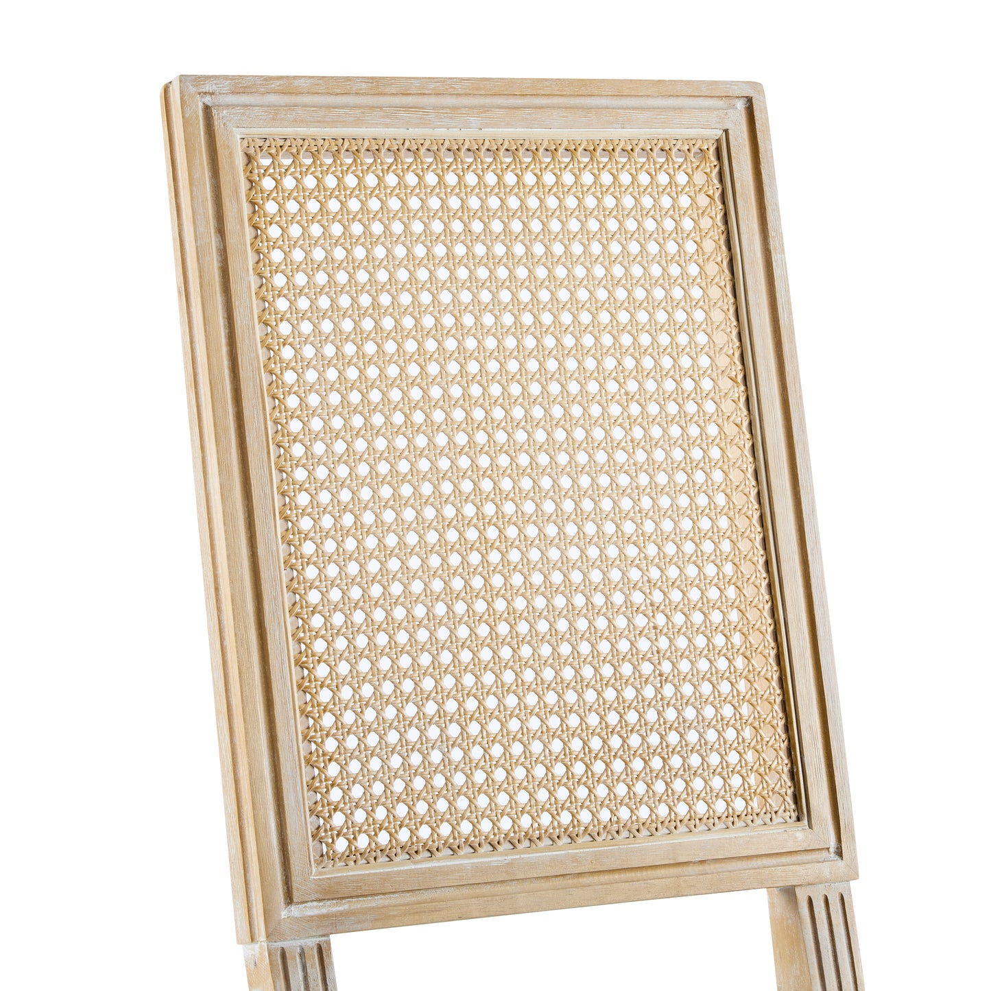 Dagoal French Country Dining Chairs - Elegant Cane Backrest & Upholstered Seats,Set of 2