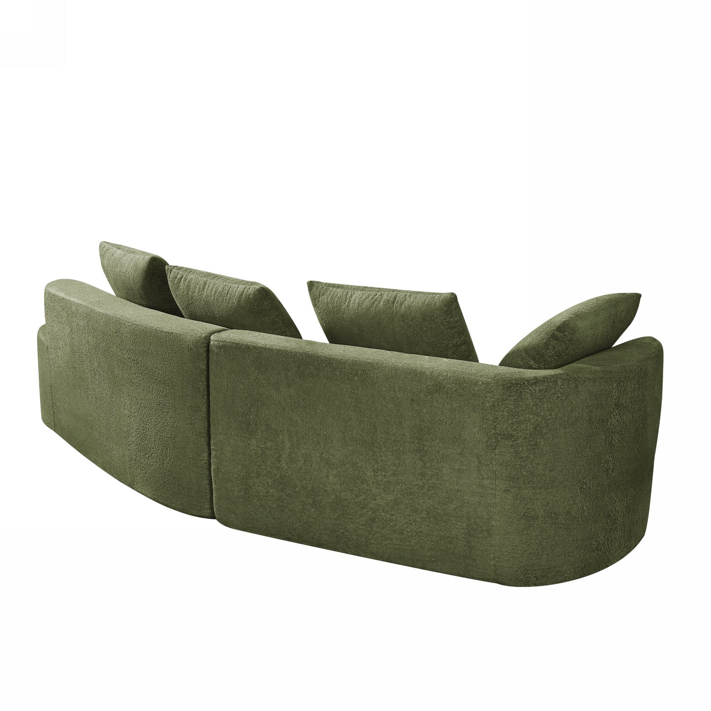 Orellar 116" Modern Curved Sectional Sofa with High-Density Fully Compressed Sponge and Chaise Lounge, Pearl Upholstery