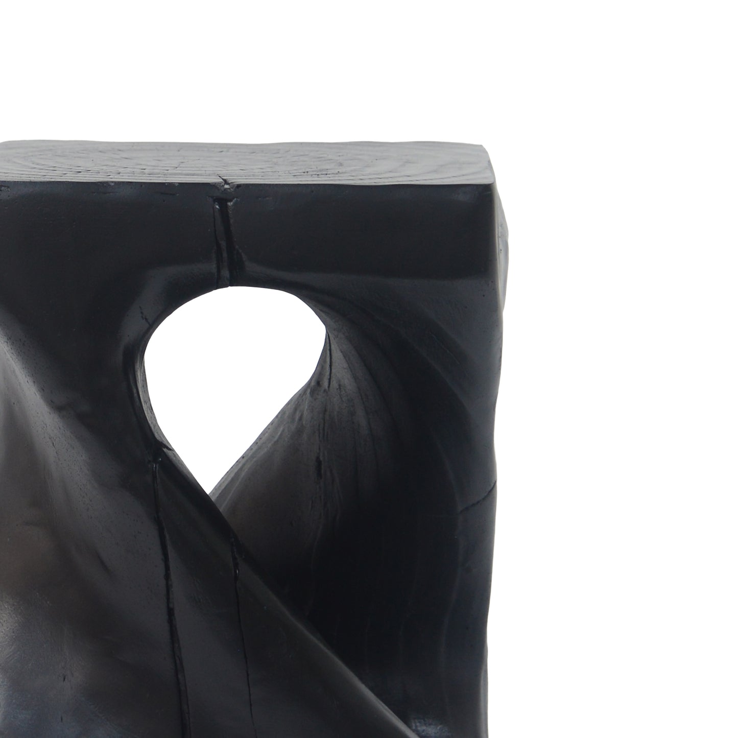 Woanar MGO Twist Shape Side Table, Wood-like texture