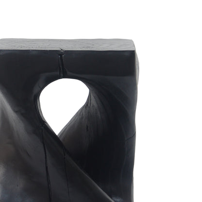 Woanar MGO Twist Shape Side Table, Wood-like texture