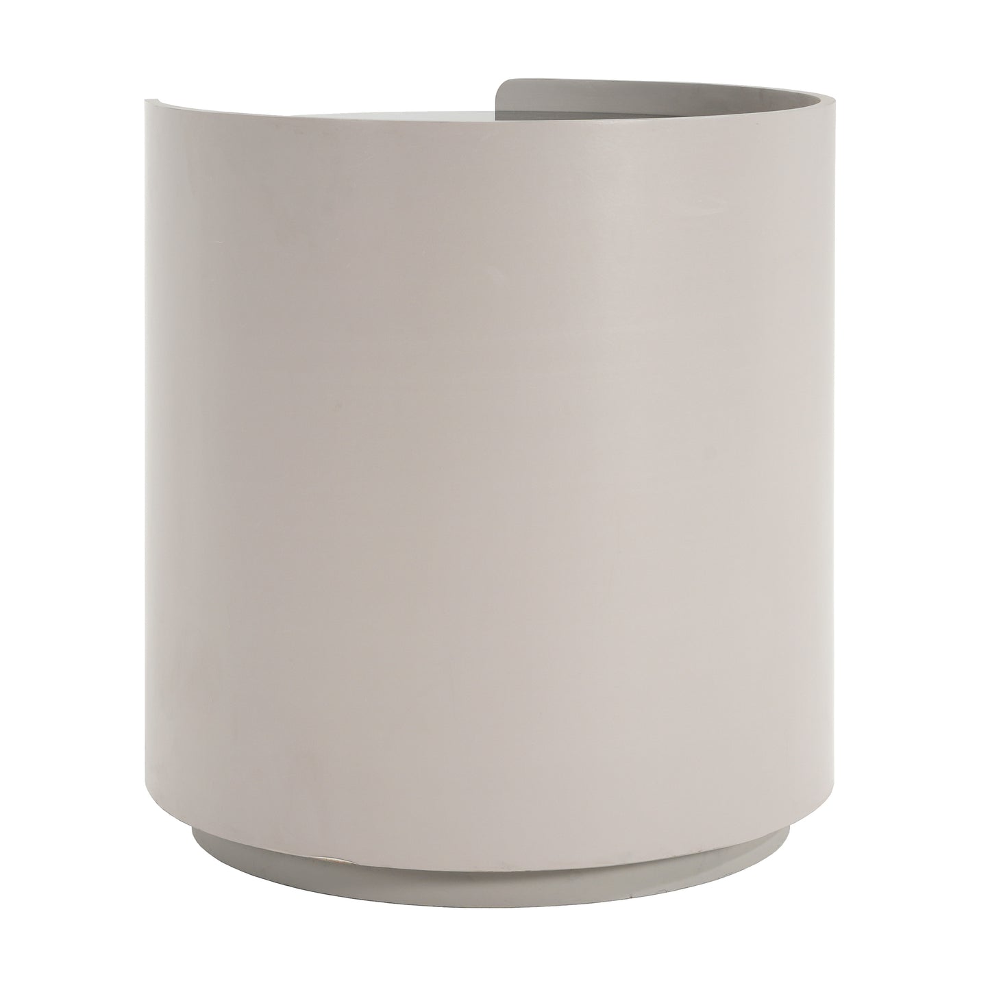 Oberan Italian Vintage Style MDF Double Storage Round Side Table, gray-brown