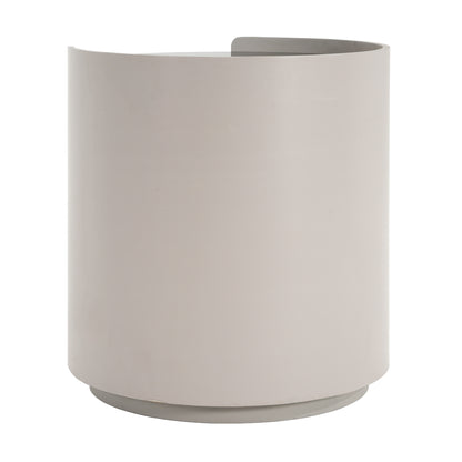 Oberan Italian Vintage Style MDF Double Storage Round Side Table, gray-brown