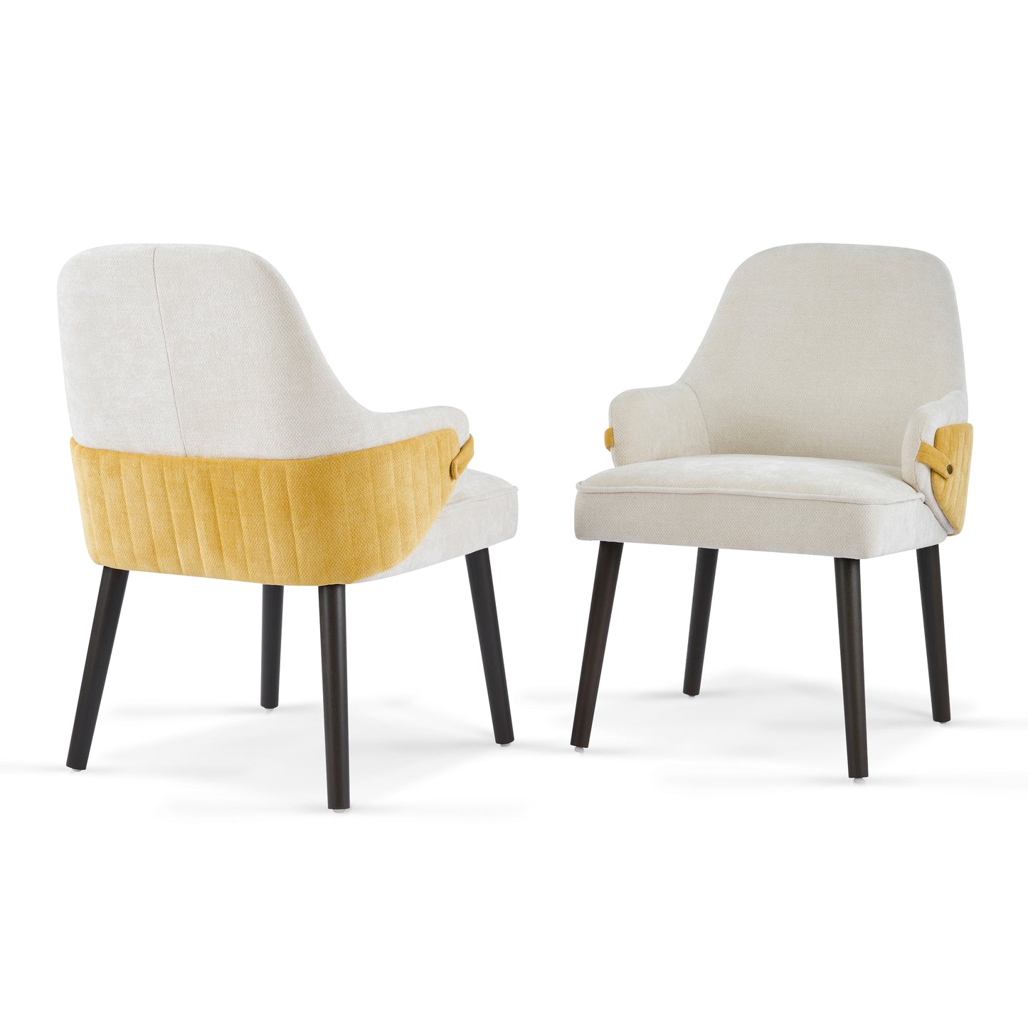 Marlow Indoor Dining Chair Set of 2, Two-Tone Fabric Armchairs with Sturdy Frame, Modern Accent Chairs for Dining Room & Living Area, 300lbs Capacity