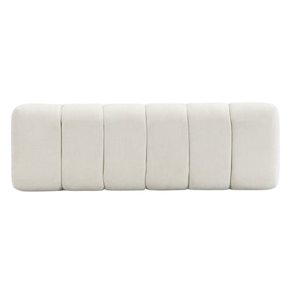 Sylithar Chenille Fabric Upholstered Dining Bench, End of Bed Entryway Bench Ottoman