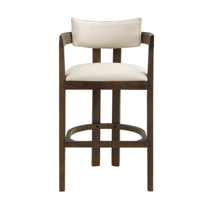 Thorn 30" Wooden Frame and Upholstered barstool with arm and back,Set of 2