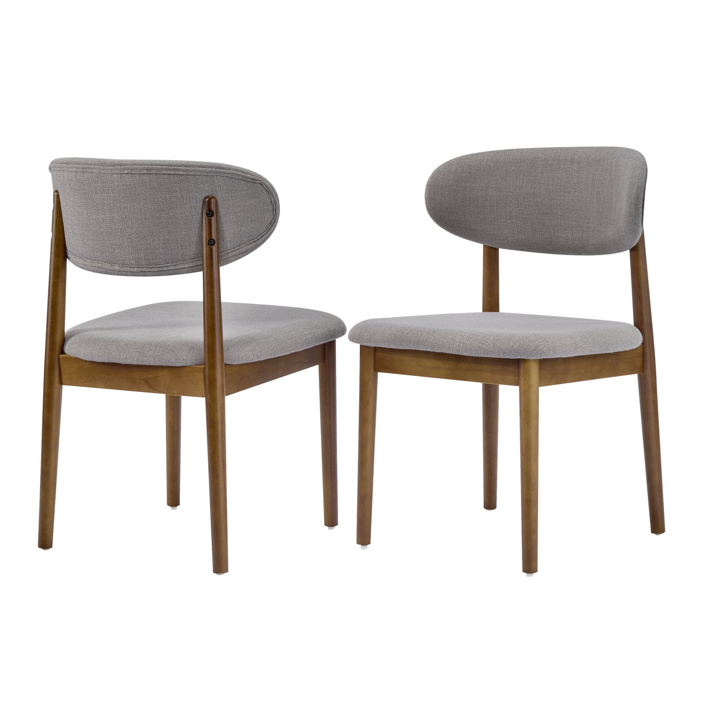 Lumene Contemporary Upholstered Side Chair with Soild Wood Legs and Curved Back (Set of 2)