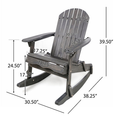 Belfast Outdoor Acacia Wood 5 Piece Adirondack Rocking Chair and Fire Pit Set